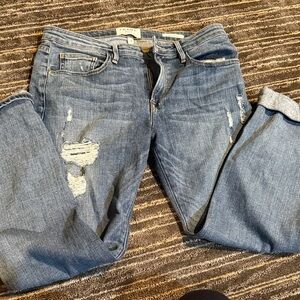 Frame Denim Distressed Blue Boyfriend Jeans